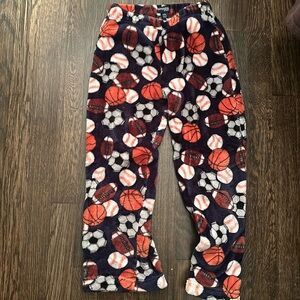 Sovereign Athletic boys sports ball navy fuzzy pajama pants size 6